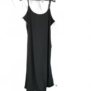 NWT ANew Day Black Ribbed Slip Dress with Spaghetti Straps